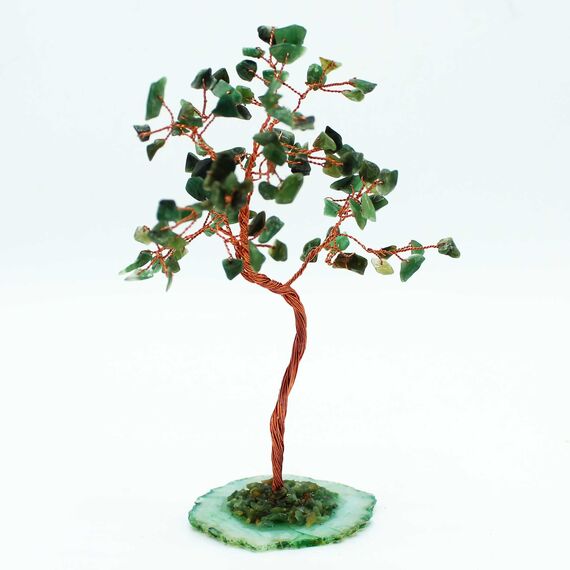 Large Gemstone Tree Aventurine on Agate Base (100 stones)