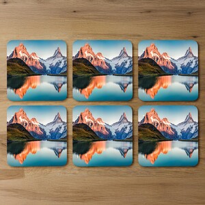 Fantastic evening panorama of Bachalp lake Designer Coaster Set
