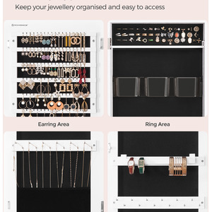 Wall or Door Mounted Jewellery Storage Organiser