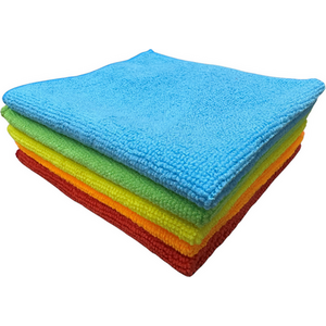Microfibre Cloths - Multi-pack of 5 (Red, Orange, Yellow,Green,Blue)