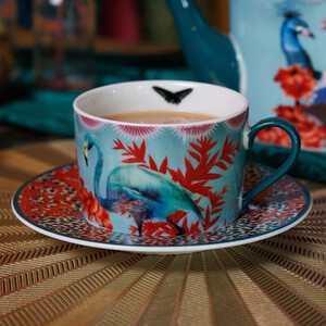 Mikasa x Sarah Arnett Porcelain Cup and Saucer Set, 250ml