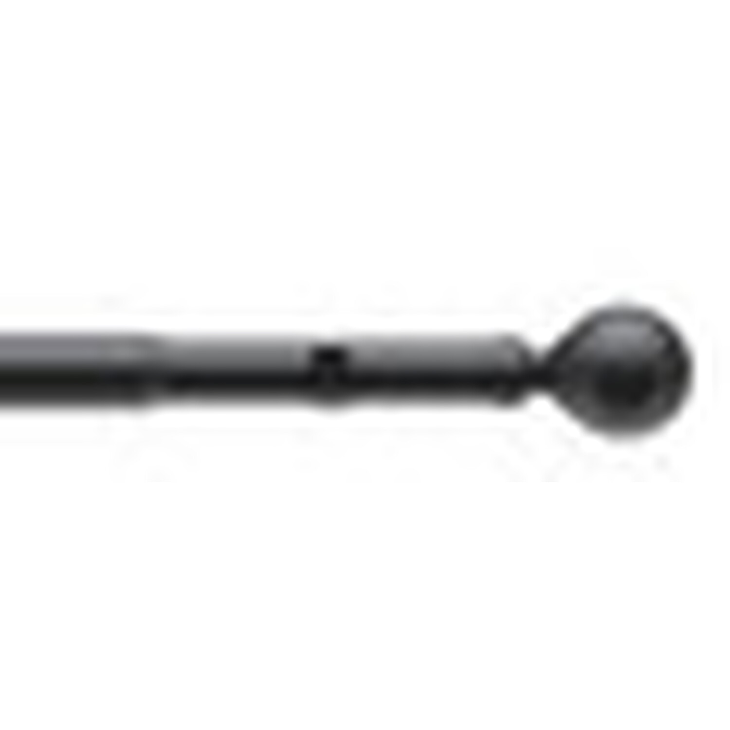 22-25mm Ball End Metal Eyelet Extendable Curtain Pole Set - Black / 120cm