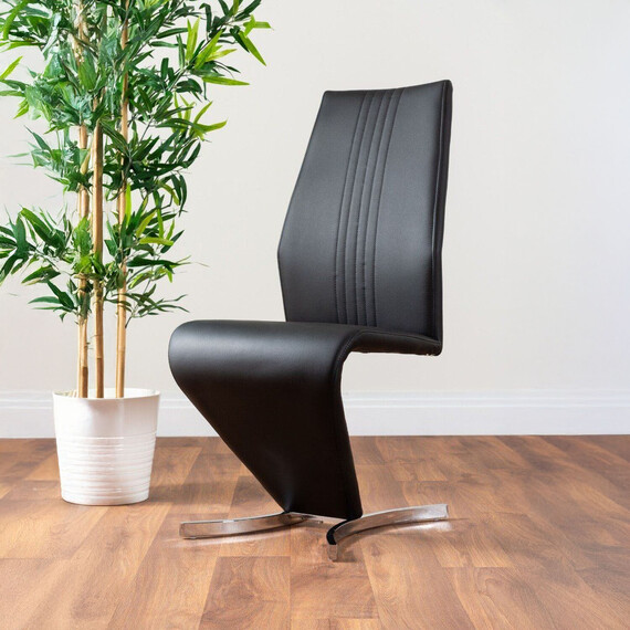 Modern Dining Chairs - Willow Faux Leather Kitchen Dining Chairs x2