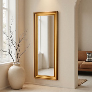 Beaded Classic Tall Framed Bevelled Wall Mirror