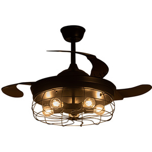 Caged Farmhouse Style Ceiling Fan with Lights