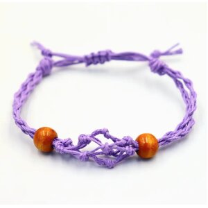 Purple Crystal Gemstone Bracelet Cord - Adjustable Boho Jewelry