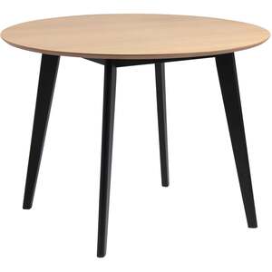Saffron Round Dining Table Veneer Top with Matt Hairpin Base