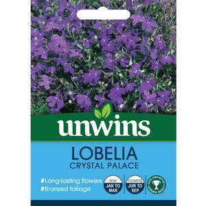 Unwins Crystal Palace Lobelia Seeds - Deep Blue, Compact 15 cm, 1 g (approx. 1000 seeds)