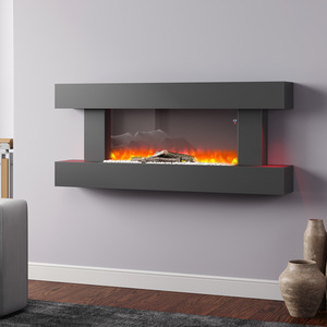 Stylish Wall Mounted Electric Fireplace with Remote Control