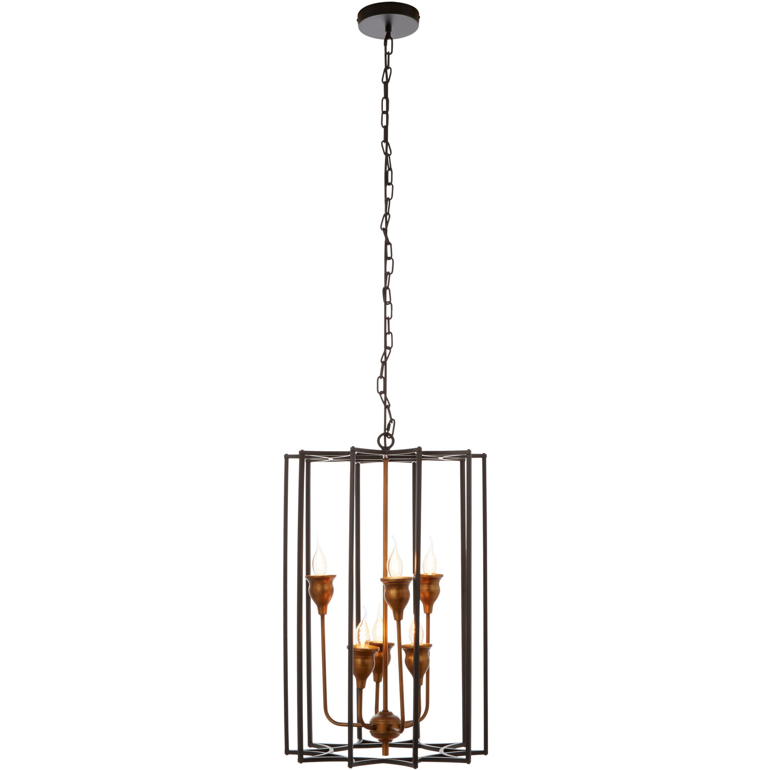 Fifty Five South Allas 6 Bulb Pendant Light - Brown