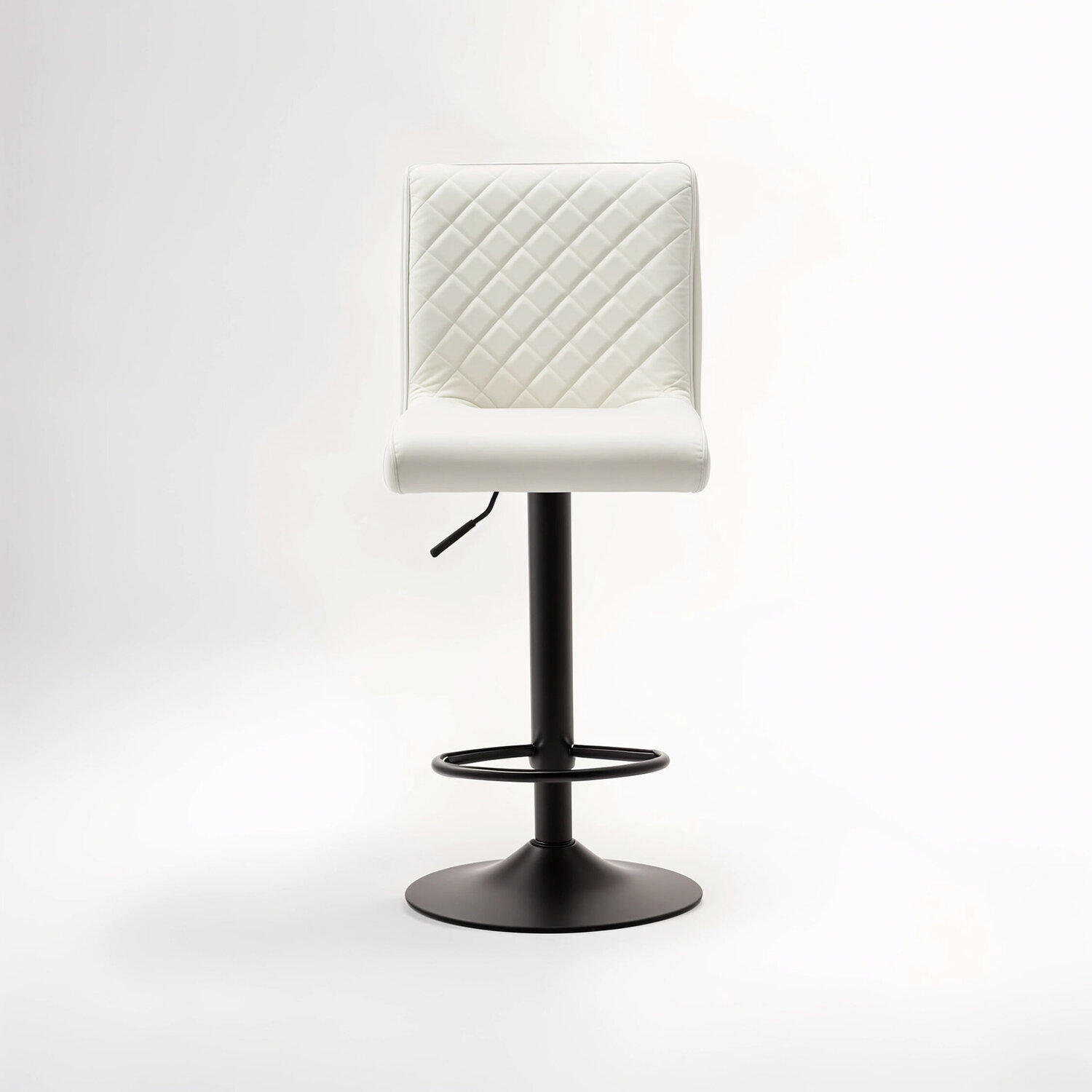 Baina High Back White Leather Effect Bar Chair - White