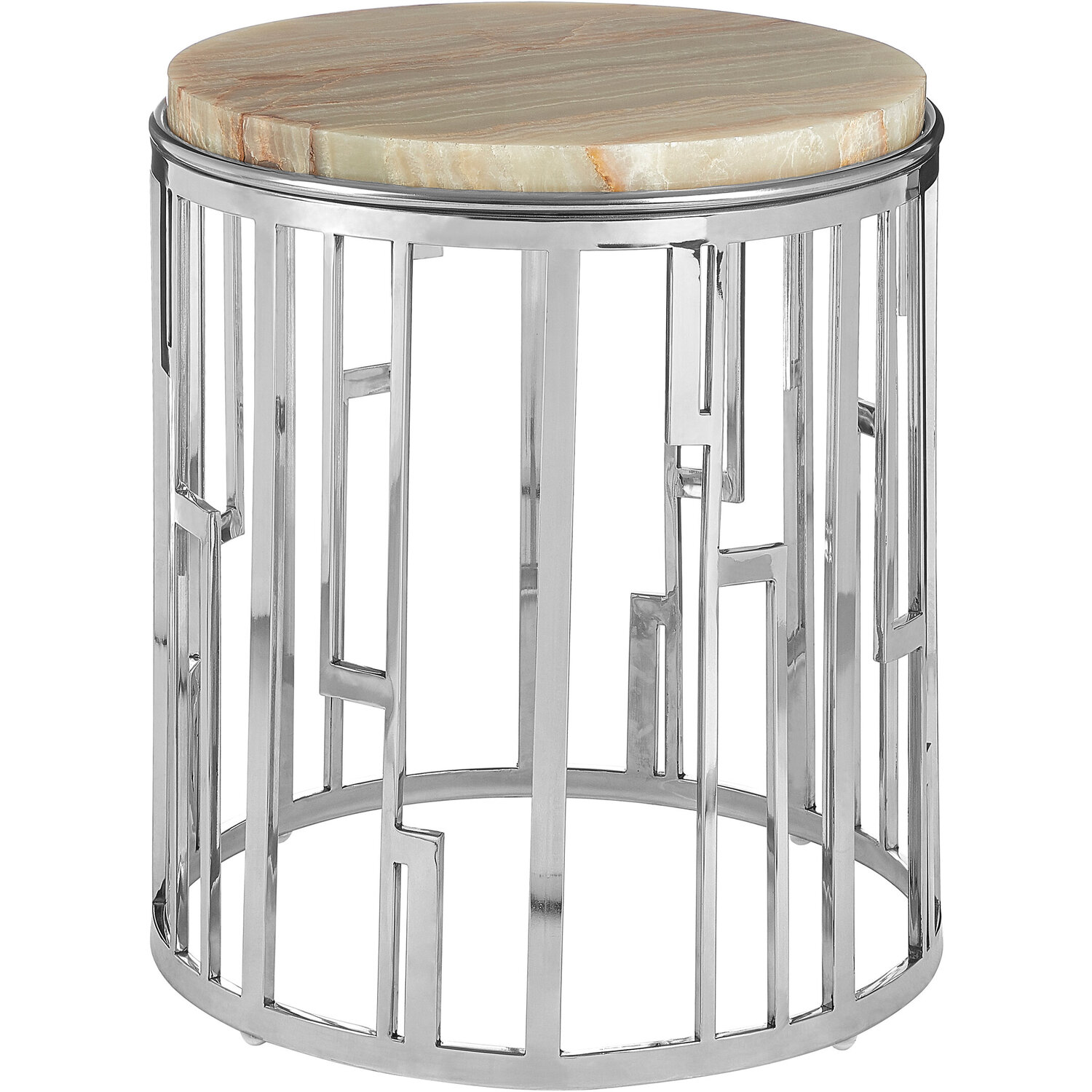 Fifty Five South Relic Onyx Stone Side Table - Brown