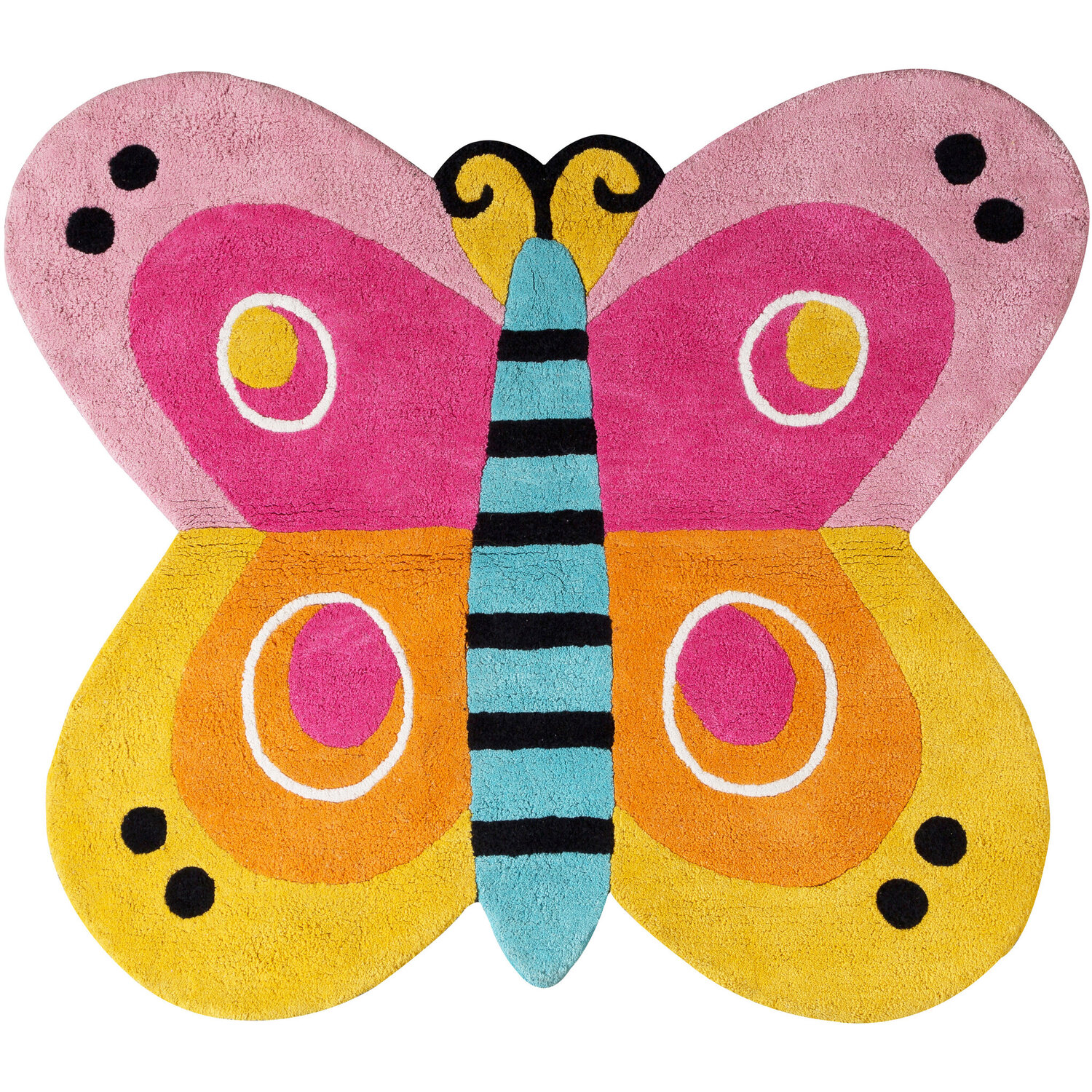 Kids Butterfly Rug - Multicolour