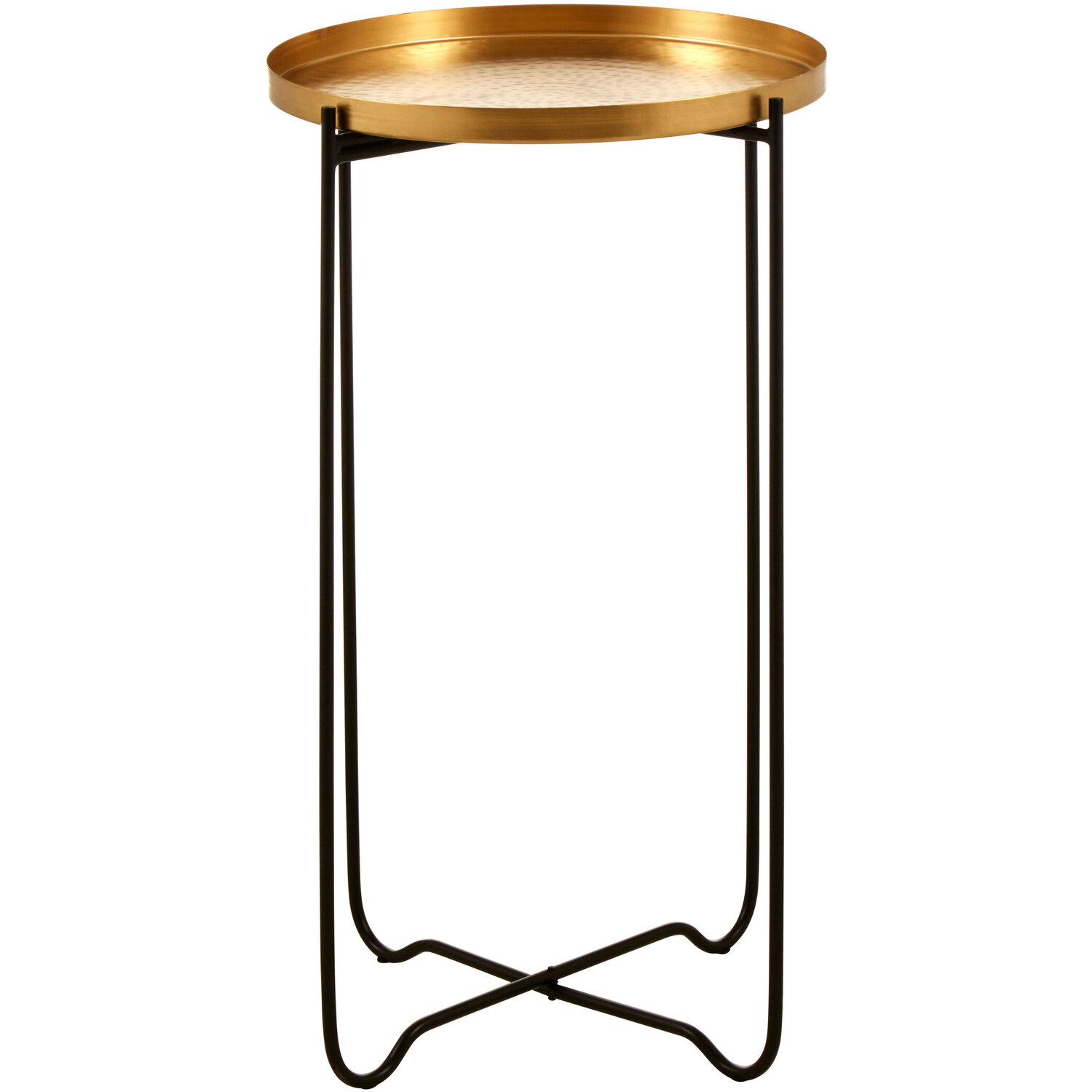 Templar Gold Finish Round Top Side Table - Gold