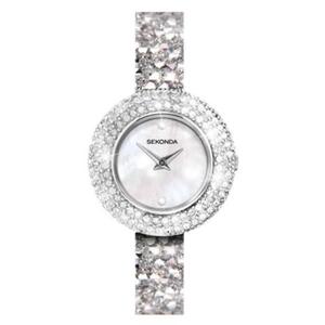 Ladies Silver Crystal Style Bracelet Watch Elegant Design