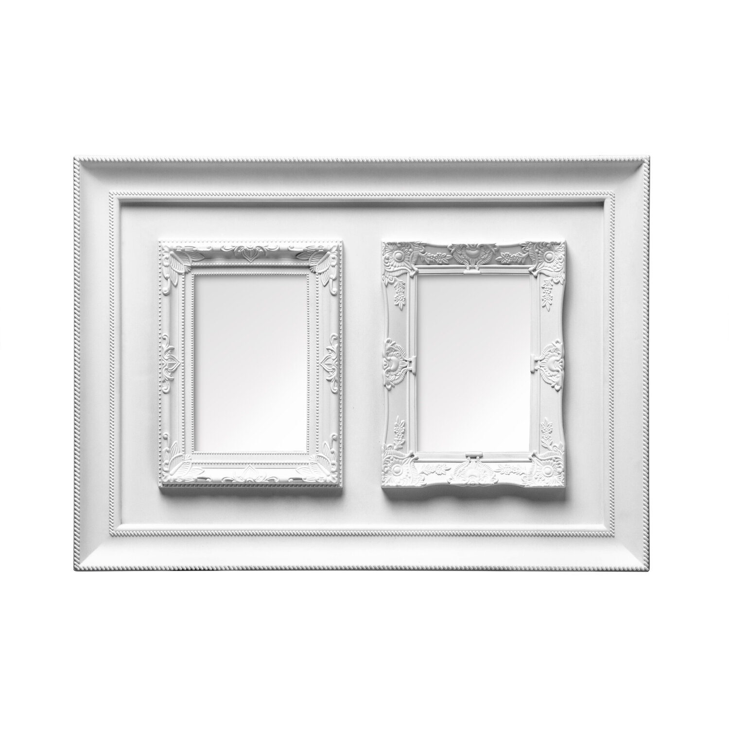 Maren White Plastic Two Photo Frame - White