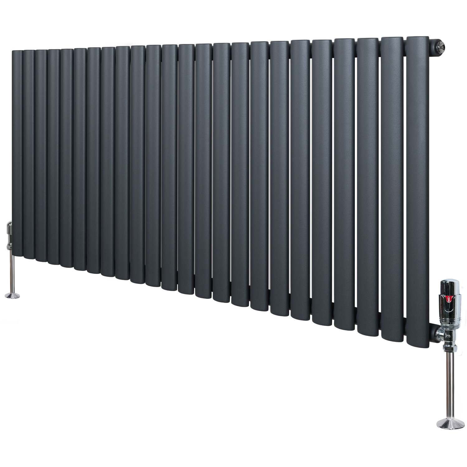 Monstershop Anthracite/Grey Oval Single Column Radiator & Valves – 600Mm X 1440Mm – - Image 3