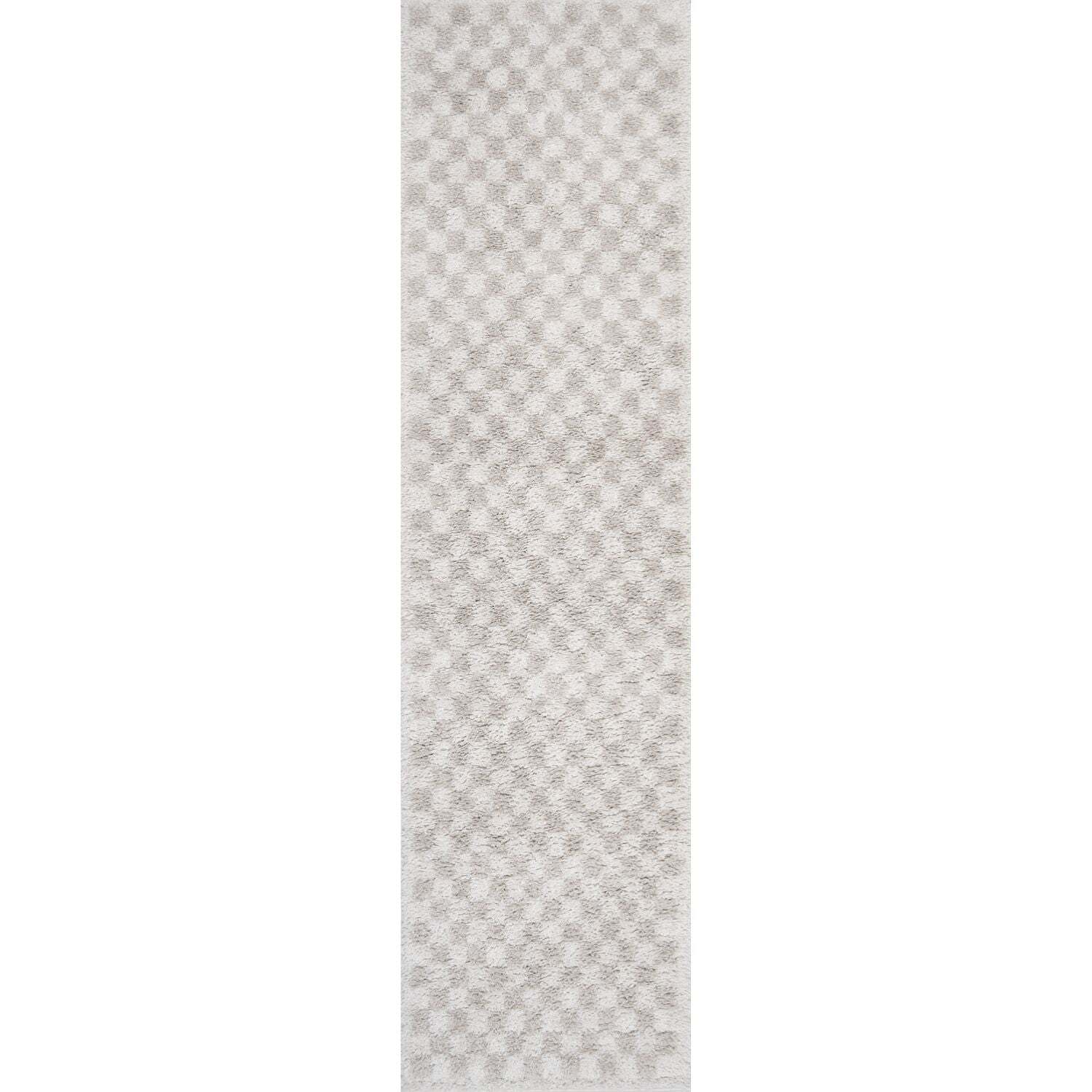 B&Q - Moodi Shaggy Light Beige Nomari Rug Runner Tartan Thick High Pile For Living RoomsBedroomsHallwaysKitchens - Image 3