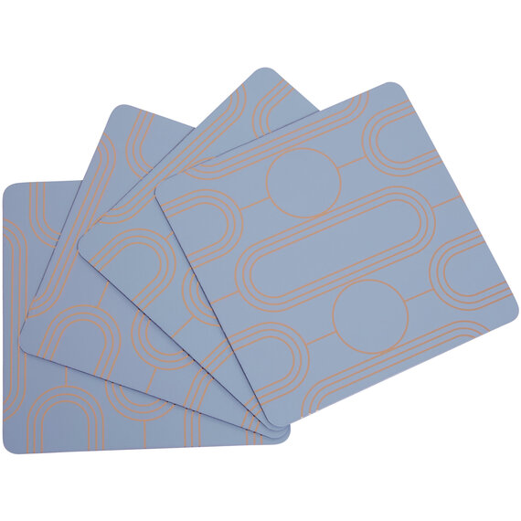Frosted Deco Set of 4 Blue Coasters
