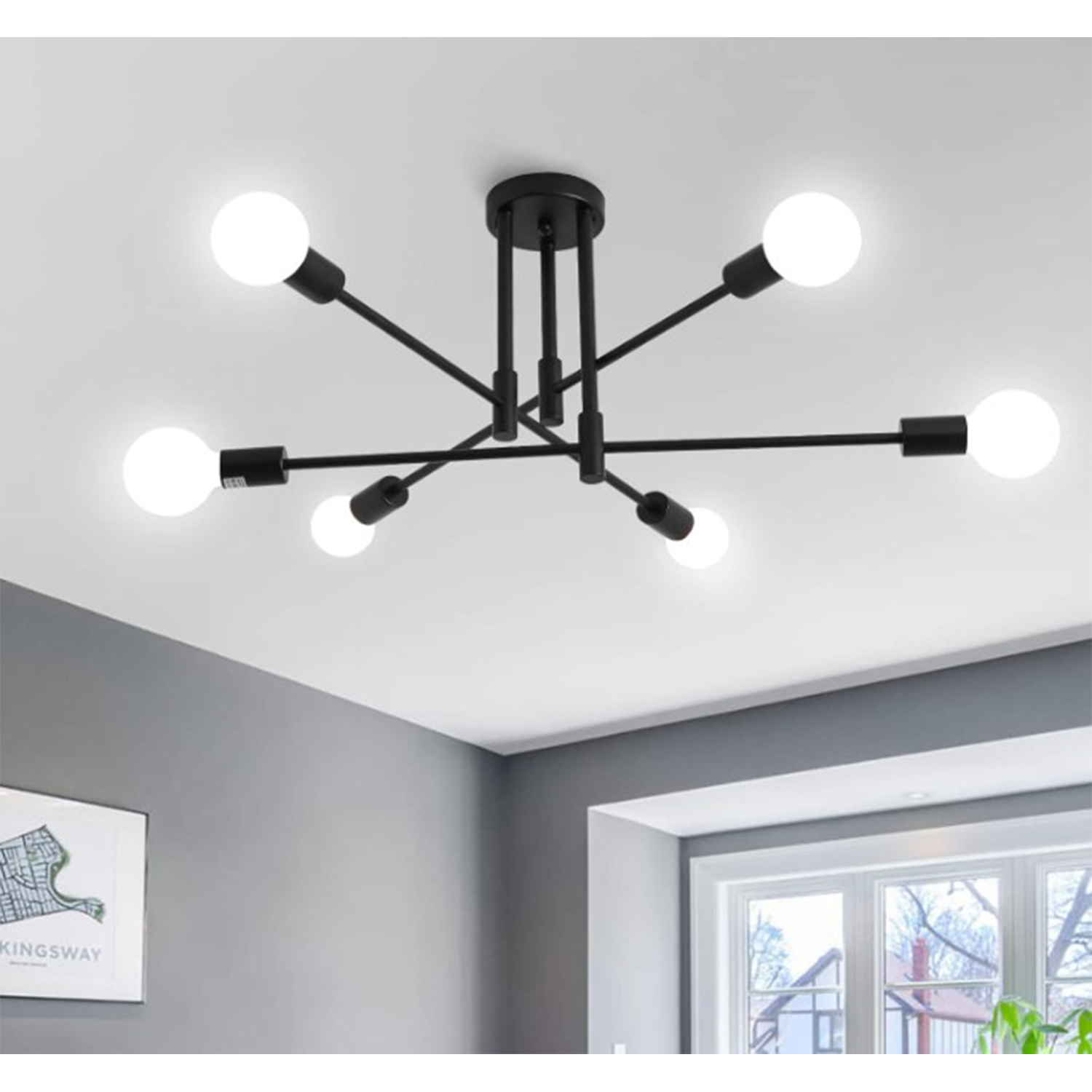 Chandelier Black Indoor - Black