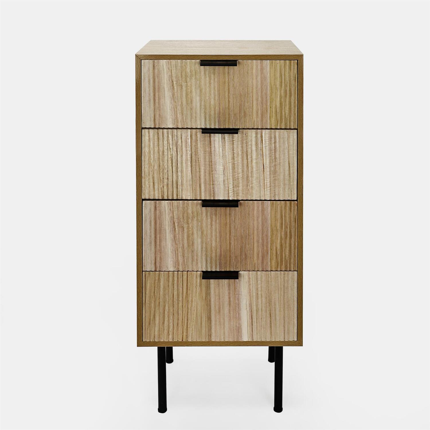 Ohs Ribbed Sideboard - Light Wood / 31Cm