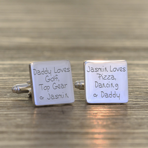 Personalised Favourite Things Cufflinks - Silver Finish