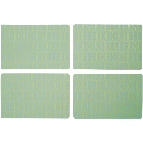 Frosted Deco Set Of 4 Green Placemats