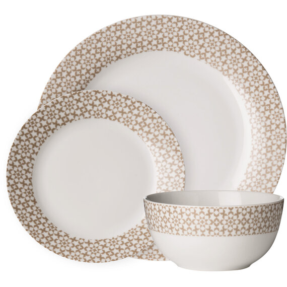 Avie Casablanca 12 Piece Natural Dinner Set