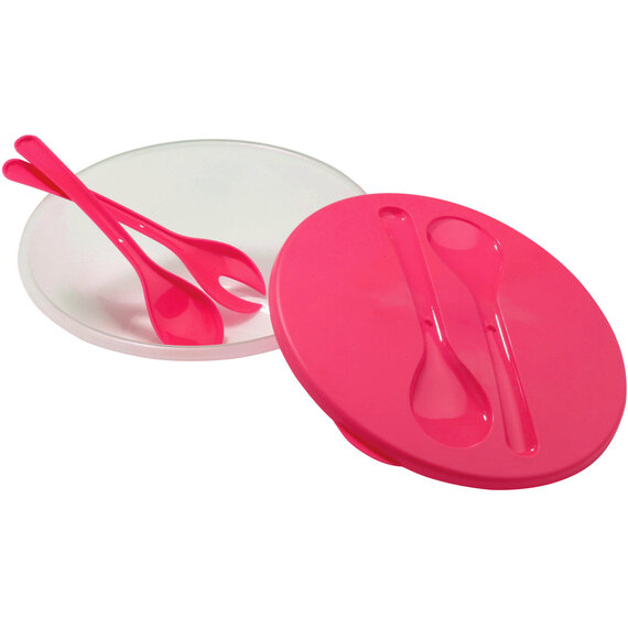 Plastic Container Salad with Pink Lid