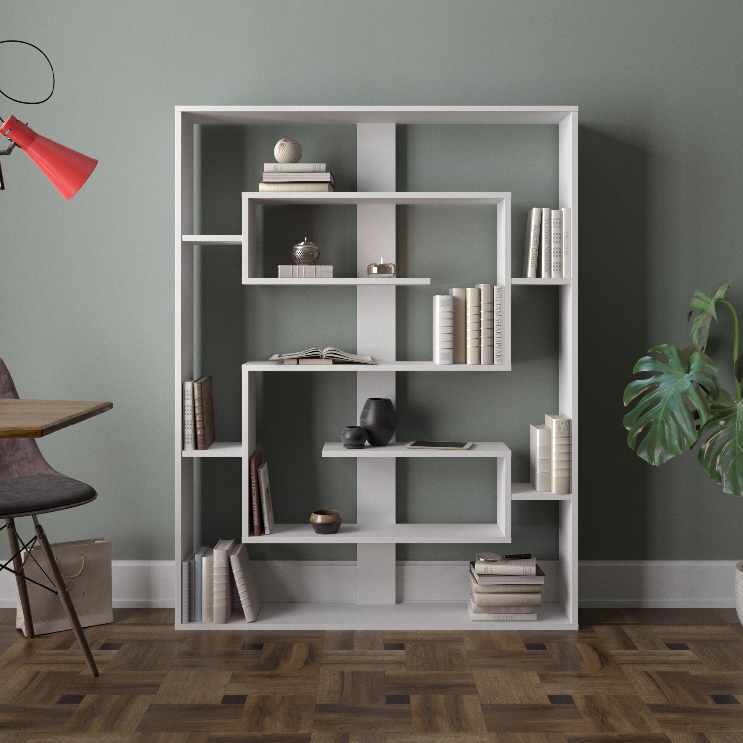 Esteban 6-Tier Bookshelf - White