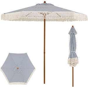 Fringe Boho Patio Market Umbrella