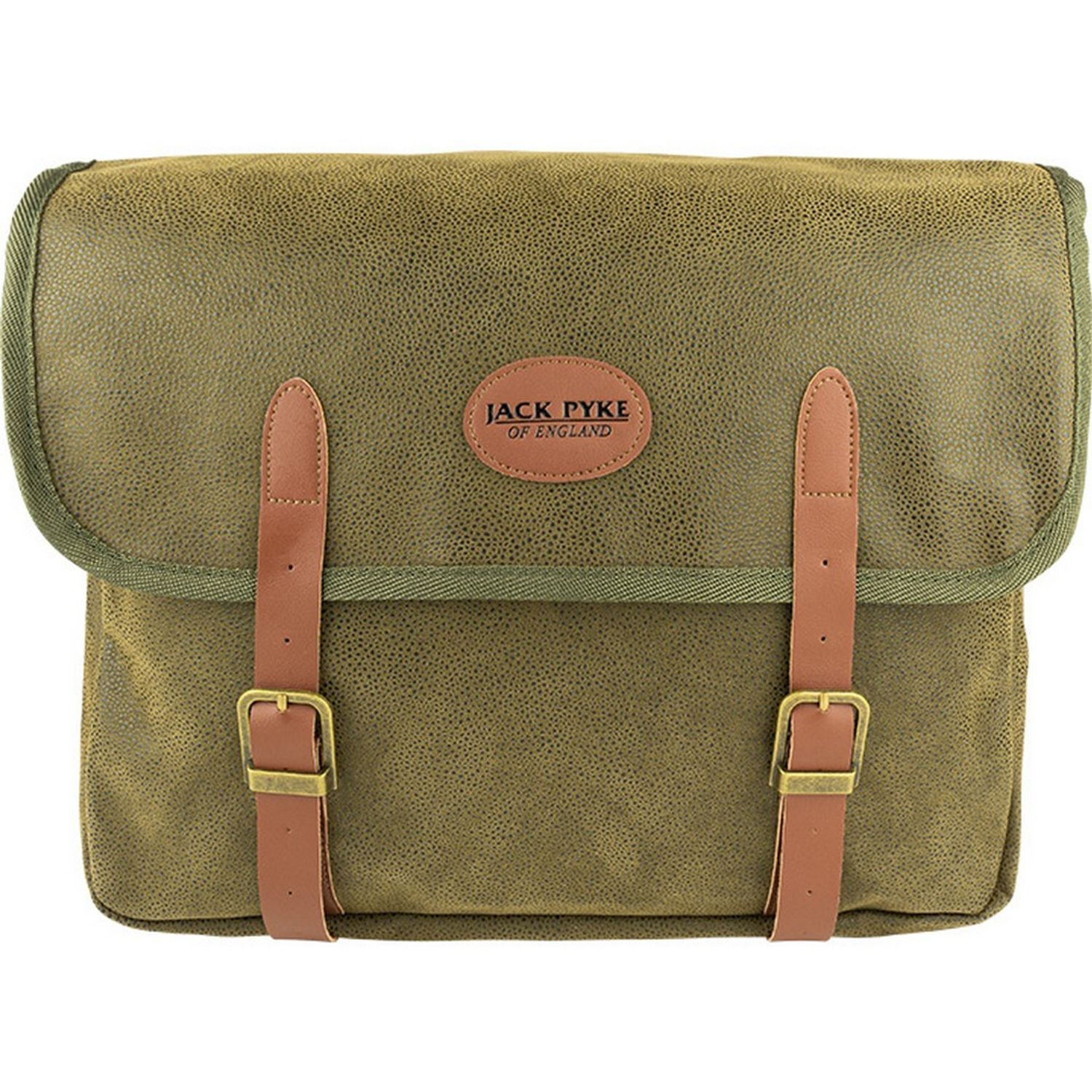 Jack Pyke Logo Leather Trim Messenger Bag - Green