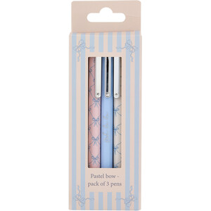 Pack of 3 Pastel Bow Pens