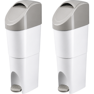 Sanitary Waste Bin with Foot Pedal Hygienic Concealed Waste Disposal Bin x2