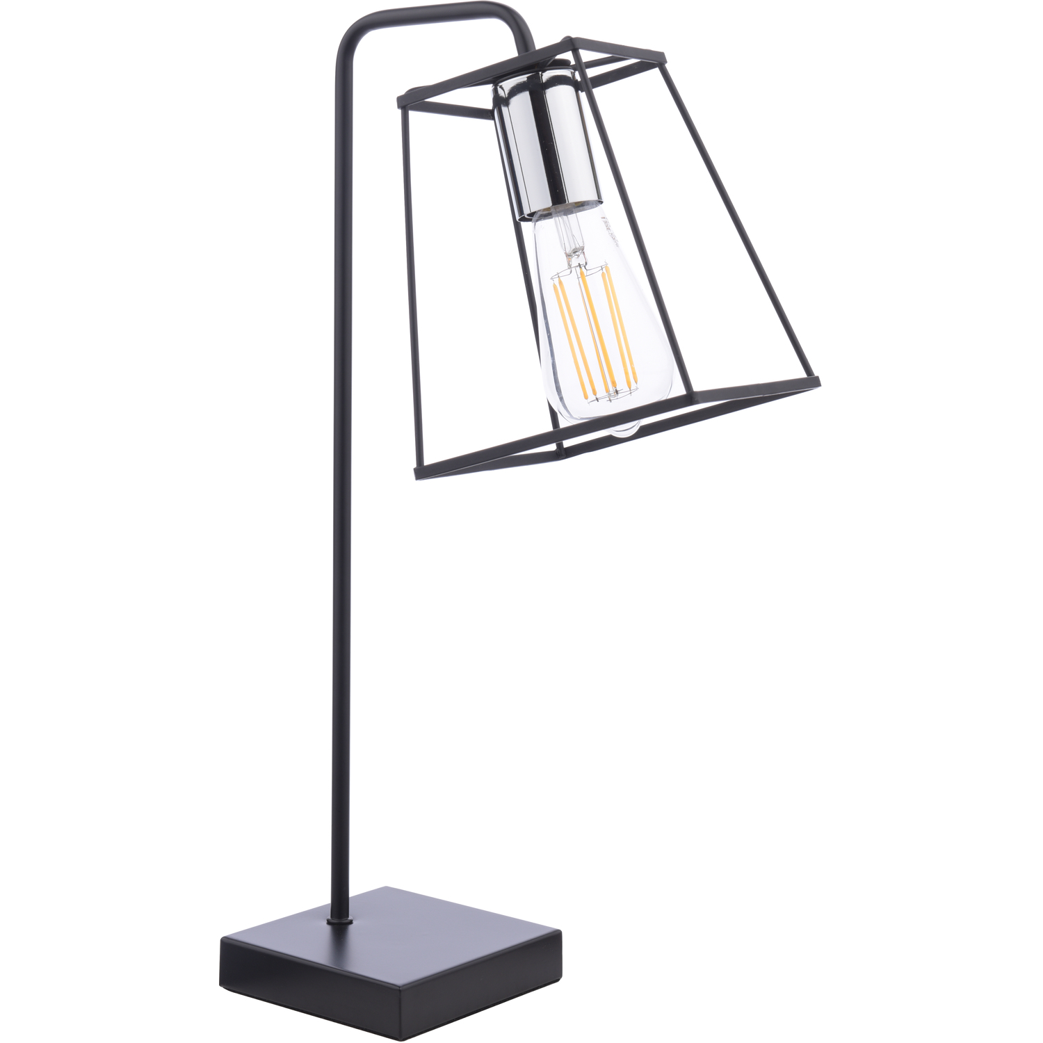 Dar Tower Table Lamp Matt Black Polished Chrome