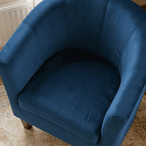 Dark Blue Bedford Small Padded Curved Back Tub Chair shot 16028139