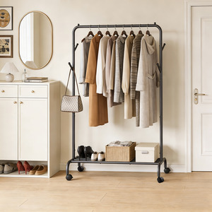 SONGMICS Heavy-Duty Clothes Rail with Wheels
