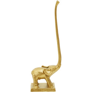 Fauna Gold Finish Elephant Toilet Roll Holder With Square Base
