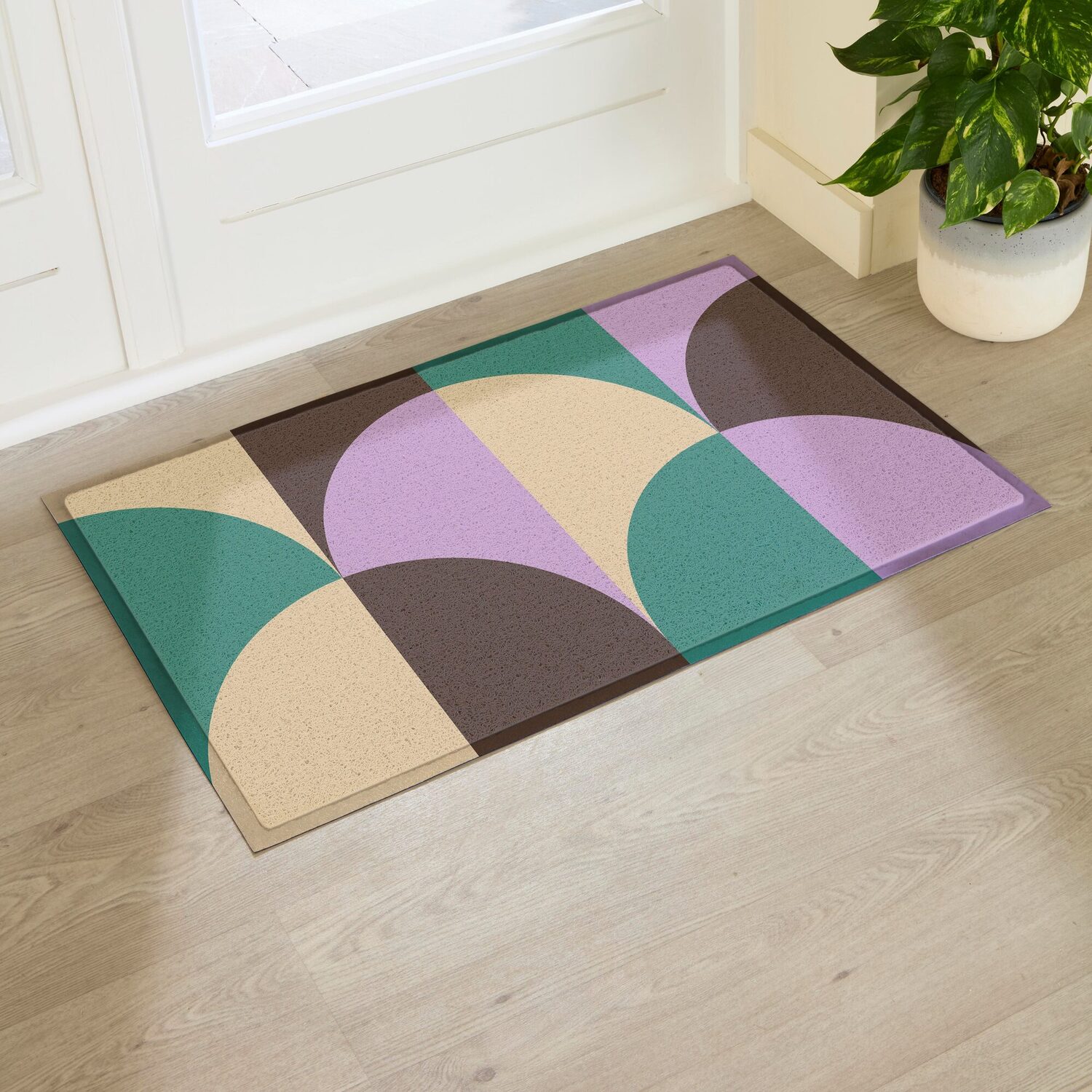 Artsy Mats Elizabeth Olwen Art Deco Indoor/Outdoor Doormat (90X60cm) - Multi / 90 X 60Cm