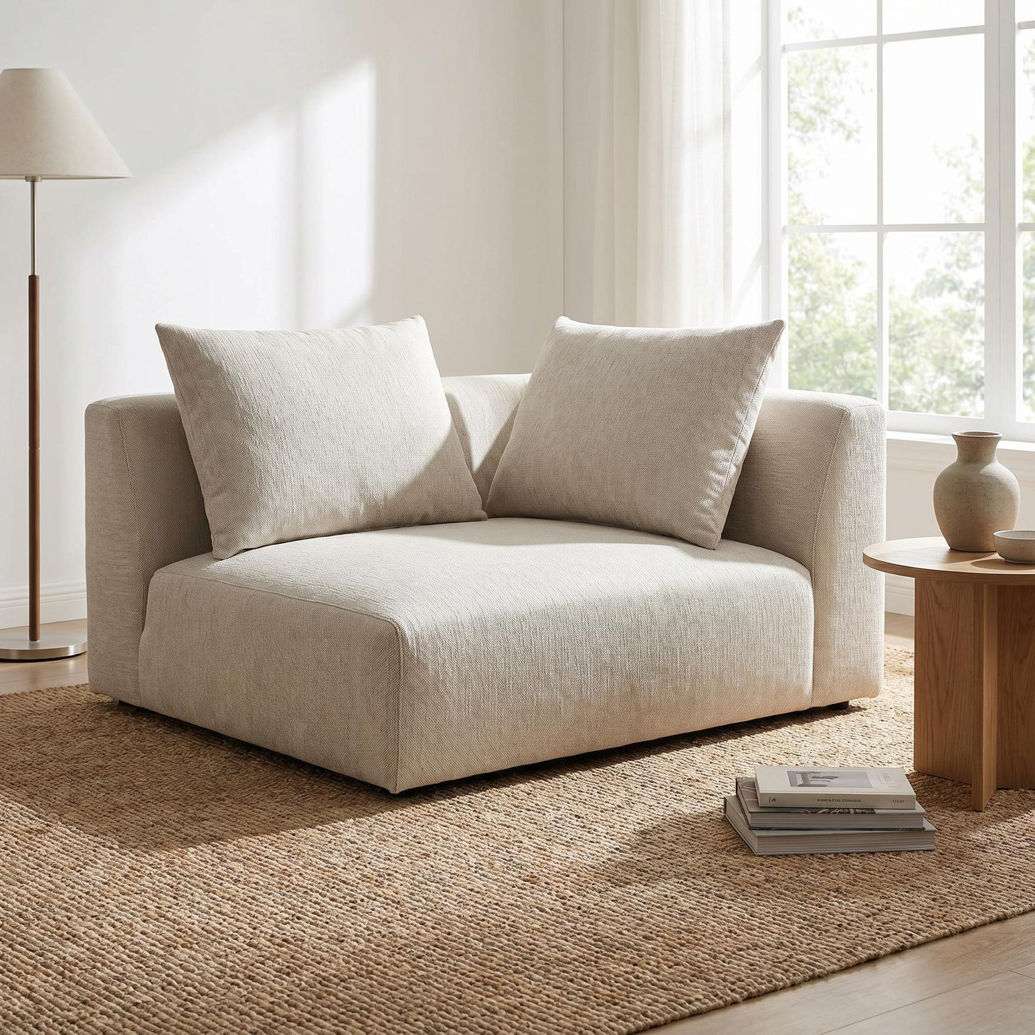 Abakus Direct Tokyo Right Corner Unit In Deep Black Basket Weave With Deep Seat - Soft Sand