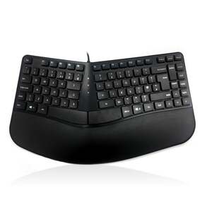 Accuratus Contour Keyboard - Ergo Split Key Multidevice w/ Reverse Tilt - Black - Wired & Wireless