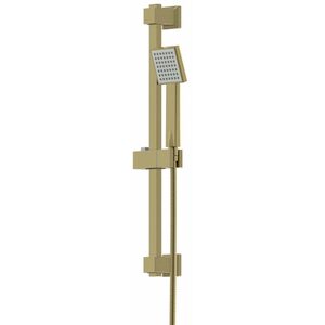 Square Brass Shower Kit with Adjustable Handset - Single Spray