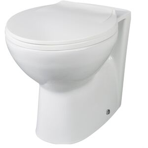 Contemporary Back to Wall Toilet Pan, White Ceramic Modern Bathroom WC, Compact