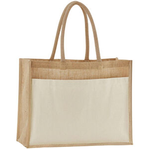 Westford Mill Starched Jute Cotton Pocket Shopper Bag