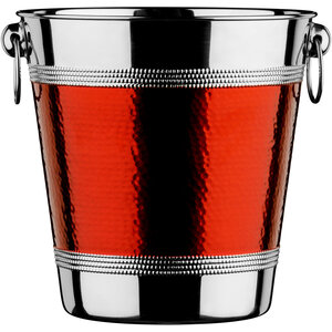 Hammered Red Band Wine Bucket