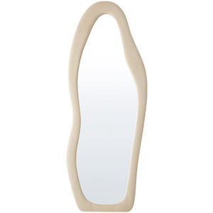 Irregular Wavy Full-Length Floor Mirror with Soft Fleece Frame