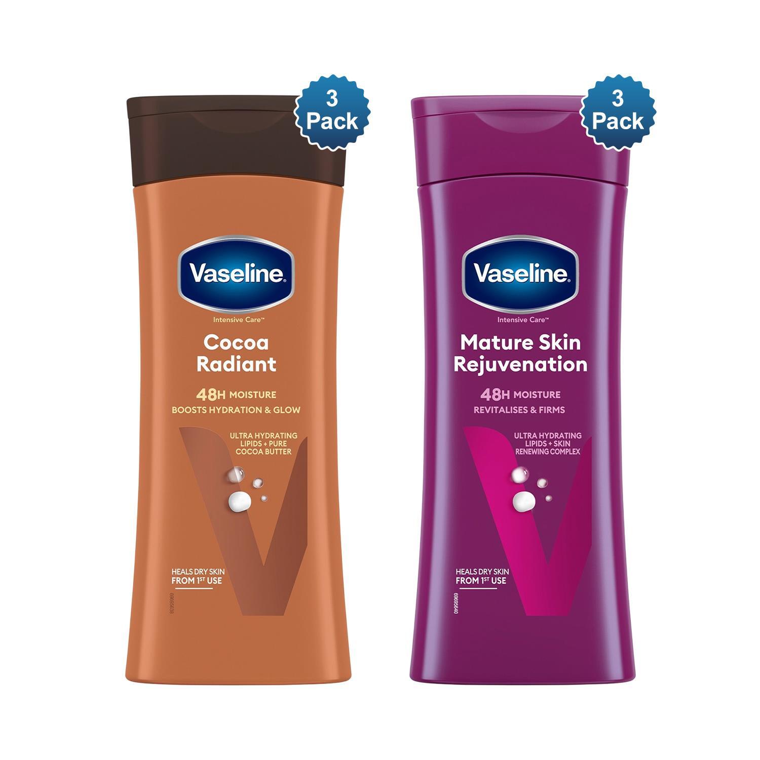 Vaseline Unisex White Intensive Care Body Lotion Cocoa Radiant & Mature 400Ml, 3 Pack In - Image 6