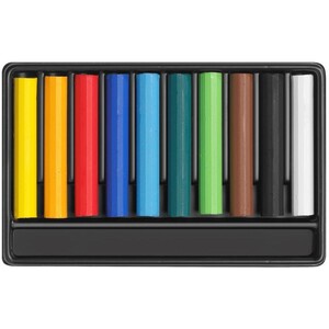 Caran d'Ache Swisscolor 10 Half-Length Permanent Water-Resistant Wax Pastels