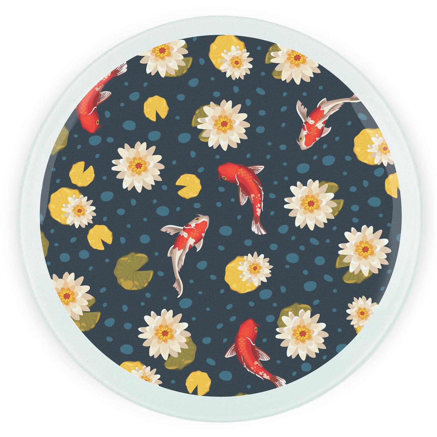 Image of Koi Fish Pond Round Worktop Protector&hellip;