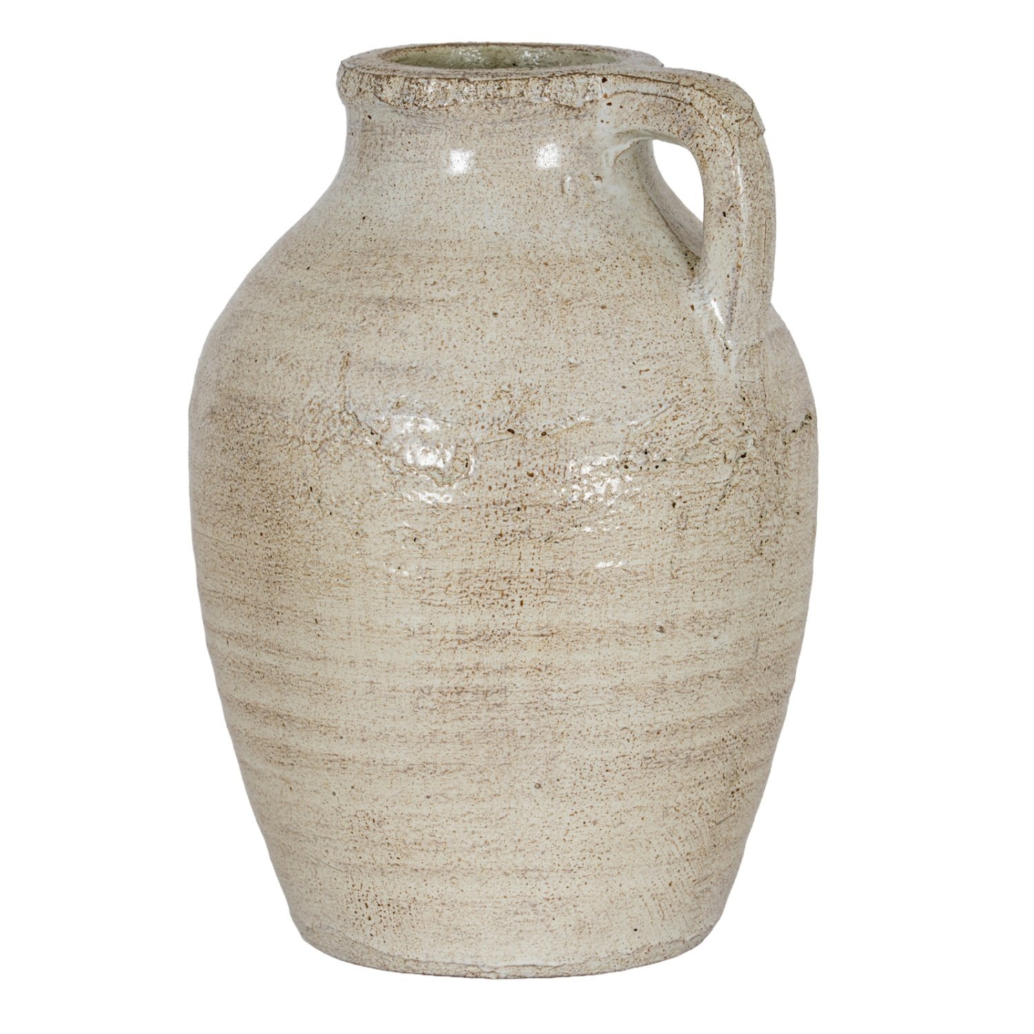 Kdmk Large Stoneware Jug With Handle For Dried Flowers - White